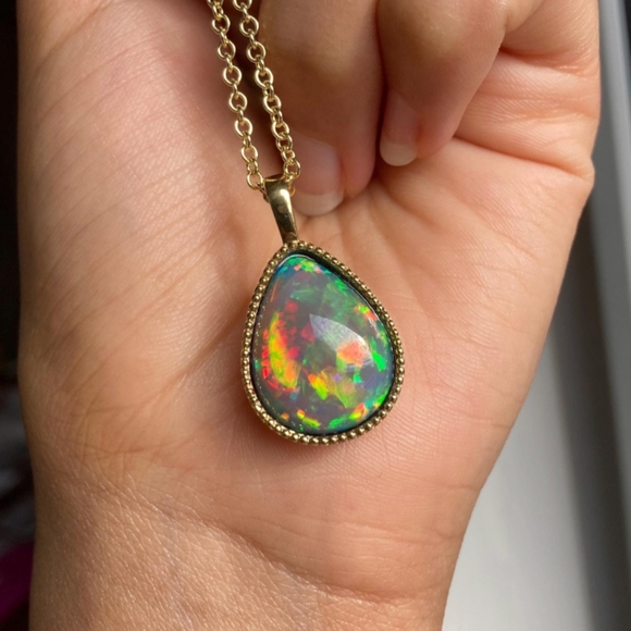 Handmade Jewelry - 14k Natural Opal Pendant
